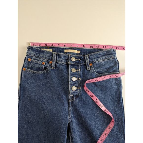 Levis Denim Jeans Wedgie Straight Button Fly Utility Big E Premium Blue Size 26 - Picture 14 of 16